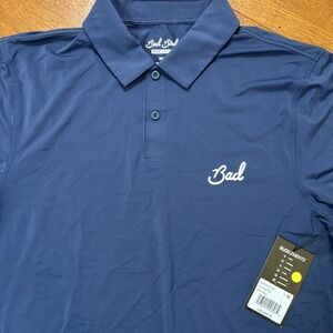 New Bad Birdie Cooling Polo Shirt Men's Size Medium Navy Golf Bad Elements NWT